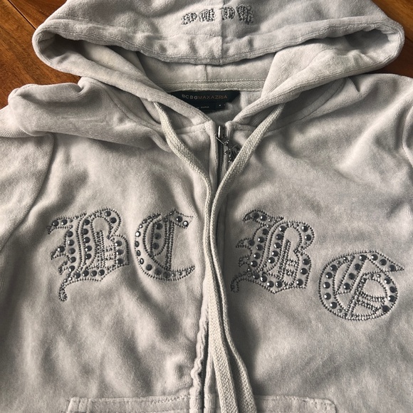 BCBGMaxAzria Velour Tracksuit Light Gray S - Picture 4 of 15
